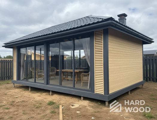 Дачная беседка с панорамными окнами №96 - фото 2268